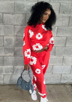 Women popular print sports loose two-piece set