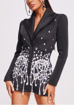 Women rhinestone beaded suit dress Women rhinestone beaded suit dress