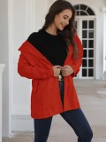 Women plaid hooded jacket