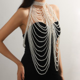 Summer jewelry pearl shoulder chain bra chain tassel multi-layer body chain