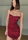 Spring Women Clothinglace Bodycon Strap Dress