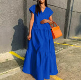 Plus Size Women Summer Sexy Short Sleeve Dress