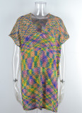Women Summer Rainbow Hollow Loose Bikini Beach Top