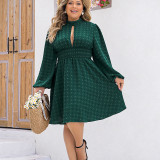 Chic Sexy Bubble Ruffled Hollow Slim Fit Swing Women's Dress