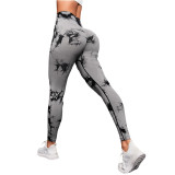 Quick-Drying Tie Dye Yoga Pants Seamless Stretch Tight Fitting Butt Lift Fitness Leggings