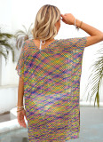 Women Summer Rainbow Hollow Loose Bikini Beach Top