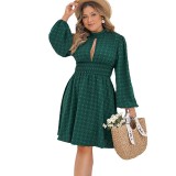 Chic Sexy Bubble Ruffled Hollow Slim Fit Swing Women's Dress
