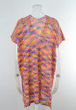 Women Summer Rainbow Hollow Loose Bikini Beach Top