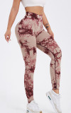 Quick-Drying Tie Dye Yoga Pants Seamless Stretch Tight Fitting Butt Lift Fitness Leggings
