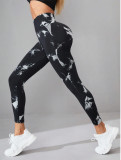 Quick-Drying Tie Dye Yoga Pants Seamless Stretch Tight Fitting Butt Lift Fitness Leggings