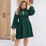 Chic Sexy Bubble Ruffled Hollow Slim Fit Swing Women's Dress
