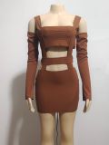 Women Sexy Hollow Suspender Bodycon Dress