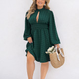 Chic Sexy Bubble Ruffled Hollow Slim Fit Swing Women's Dress