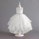 Girls wedding dress princess dress with tail