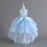 Girls wedding dress princess dress with tail