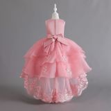 Girls wedding dress princess dress with tail