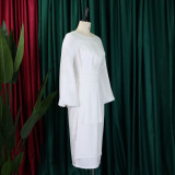 Women's Solid Color Professional Fashion Chic Plus Size Elegant African Dress