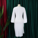 Women's Solid Color Professional Fashion Chic Plus Size Elegant African Dress