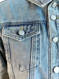 Fashionable Women's Style Irregularside Cutouts  Denim Top