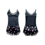 Printed Sexy Straps Shorts Set Sexy Underwear Fashion Home Clothes