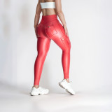 Pocket Cargo Slim Fitness Pants Women's High Stretch Tight Fitting Quick Dry Running Yoga Pants