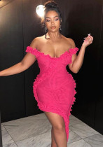 Summer V-neck Sexy Backless Ruffle Strap Dress Summer V-neck Sexy Backless Ruffle Strap Dress