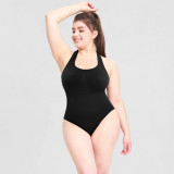 Women's Fitted Low Back Body Shaping Top Women's Outdoor Wear Plus Size Halter Neck One-Piece Bodysuit