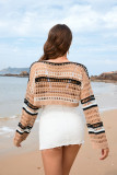 Women Spring and Summer Hollow Stripes Patchwork Sexy knitting Top