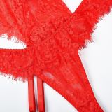 Sexy Lace Strap Four-Piece Lingerie Set