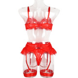 Sexy Lace Strap Four-Piece Lingerie Set