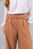 Women Casual Zip Pocket Wide Leg Pants