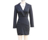 Women Long Sleeve Bodycon Suit Dress