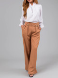Women Casual Zip Pocket Wide Leg Pants