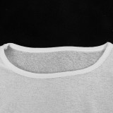 Spring Solid Color Round Neck Pullover Long Sleeve Top Slim Fit Short Women's T-Shirt