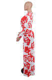 Women's Casual Spring Print Long Sleeve Two Piece Pants Set