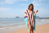Plus Size Women Patchwork Hollow Loose Bikini Cover Up Beach Dress