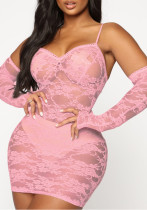 Women lace Bodycon Two Pieces suspender Dress Women lace Bodycon Two Pieces suspender Dress
