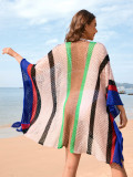 Plus Size Women Patchwork Hollow Loose Bikini Cover Up Beach Dress