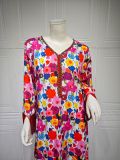 Women ethnic wear Arabic Shiny print Dubai Muslim robe