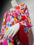 Women ethnic wear Arabic Shiny print Dubai Muslim robe