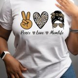 Women Casual Trendy Letter Print Short Sleeve Top
