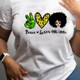 Women Casual Trendy Letter Print Short Sleeve Top