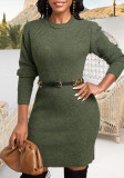 Sexy Fashion Solid Color Round Neck Women's Dress