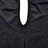 Women Solid Hollow Backless Sleeveless Maxi Dress