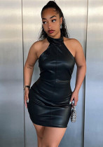 Women Stand Collar Sleeveless Bodycon Dress Women Stand Collar Sleeveless Bodycon Dress