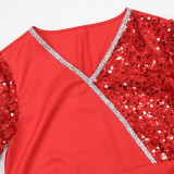 Dubai Arabian Sequin Patchwork Ironed Feather Robe