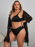 Plus Size Erotic Lingerie Flower Lace Mesh Night Robe