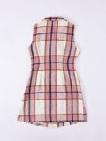 Women's Fashion Plaid Long Vest Turndown Collar Sleeveless Blazer
