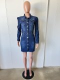 Sexy Fashion Women's Long Sleeve Denim Dress