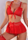 Erotic Sexy Lace Mesh Two Piece Lingerie Set